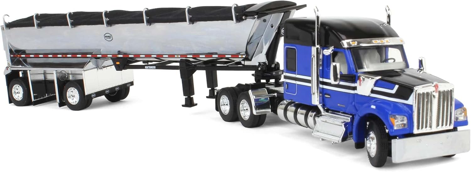 First Gear 1/64 ブルー&ブラック Kenworth W990 クロームMACエンド